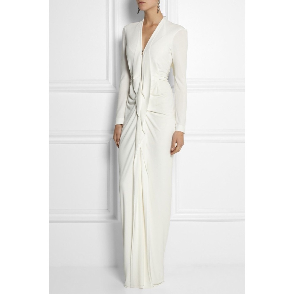 NWT ROLAND MOURET Compeyson stretch-crepe gown - Picture 4 of 10